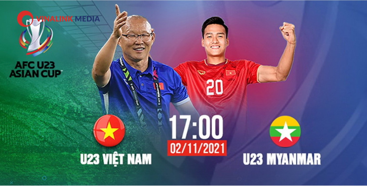 Poster sự kiện bóng đá U23 Việt Nam và U23 Myanmar